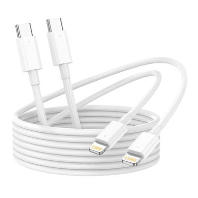 Быстрозарядный кабель данных USB C на Lightning, сертифицированный MFI, 20 Вт для 14 13 12 11 Pro Max Ipad, Белый зарядный шнур