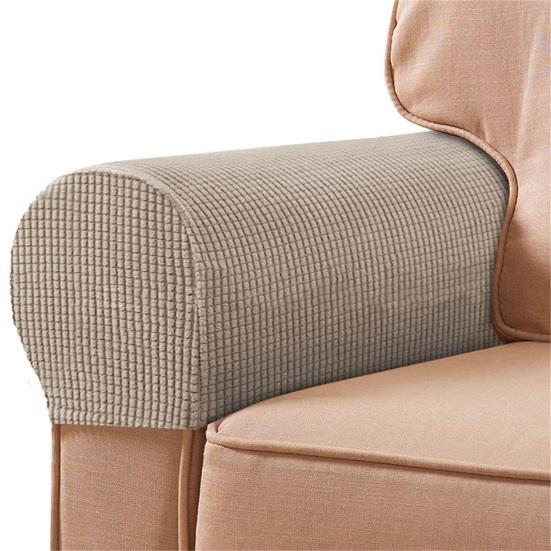 SSH 2Pcs Sofa Arm Protector Anti-Slip High Elastic Polyester Soft To Touch Armrest Slipcover Household Supplies