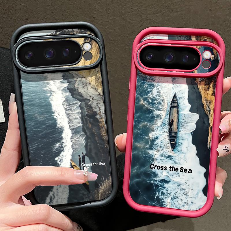 Модный матовый чехол для телефона с морским узором для Google Pixel 9 Pro XL 8 Pro 8A, защита объектива, мягкий противоударный бампер из ТПУ