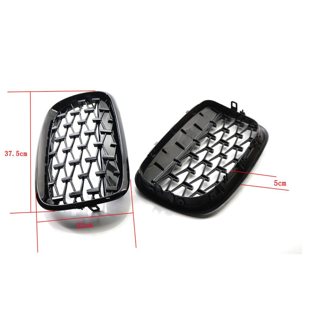 1 пара решеток радиатора для переднего бампера в стиле Diamond Meteor, замена гоночных решеток для автомобиля BMW E70 E71 E72 X5 X6 2007-2013