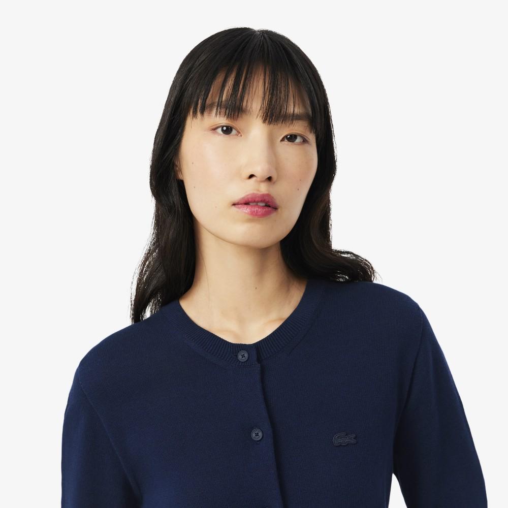 [lacoste] Women's Light Cotton Crew Neck Cardigan AF5023-56G166