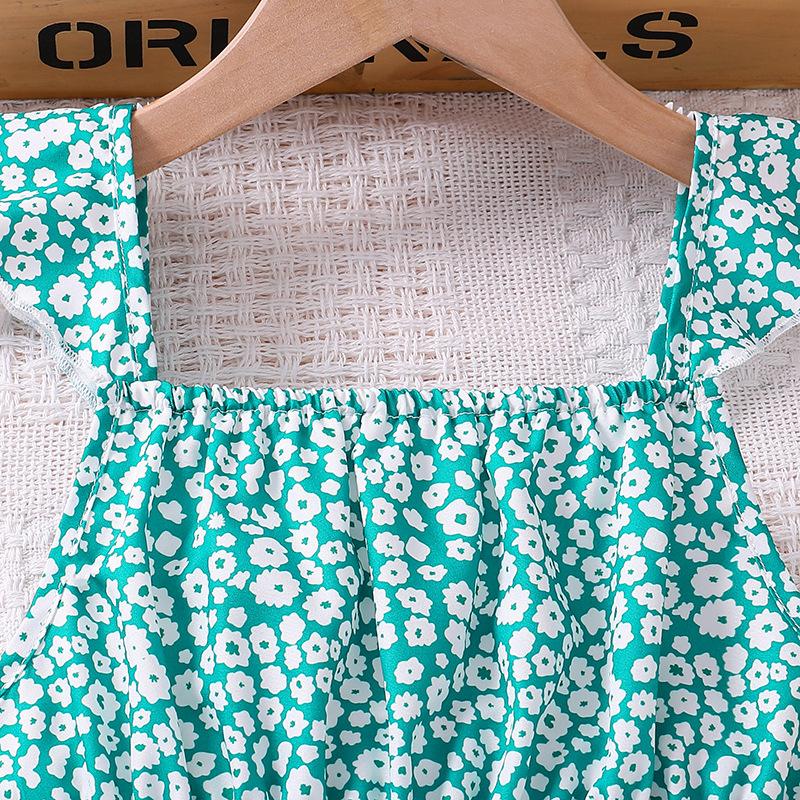 Комплекты для девочек 8-12 лет, красный топ с бретелькой на бретельках с цветочным принтом для маленьких девочек + красная юбка с цветочным принтом, костюмы в корейском стиле, летние повседневные комплекты одежды