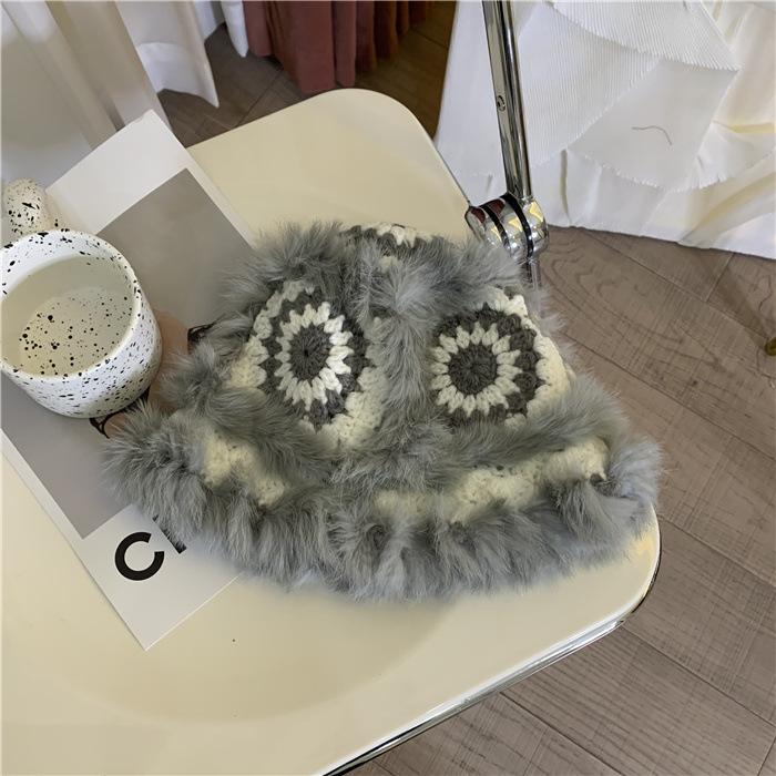 Japanese Hand-knitted Warm Wool Hat for Women Korean Style Gentle Rabbit Knitted Hat Fisherman Hat Autumn and Winter Versatile Trend