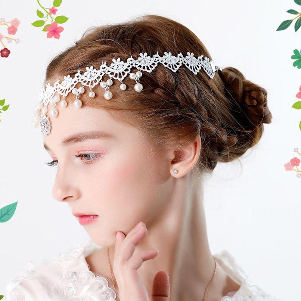 Kawaii Pendant Pearl Lovely Sweet Dress Accessories Hairpin Forehead Headchain Children's Headdress