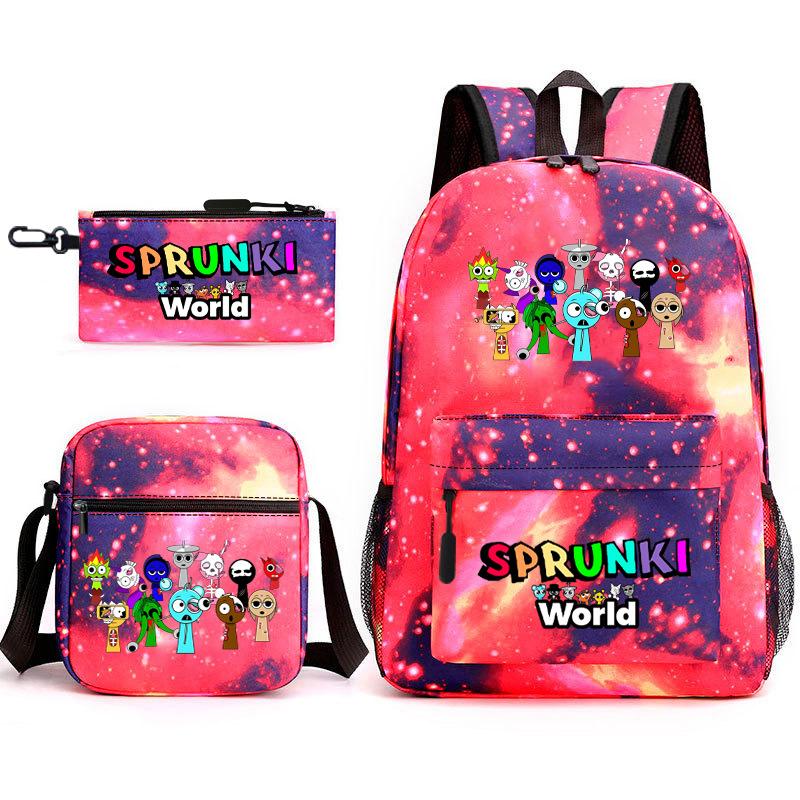 Мерч для ритм-бокс игры Рюкзак для начальной школы sprunki мультяшный рюкзак «Звездное небо» набор из 3 предметов D