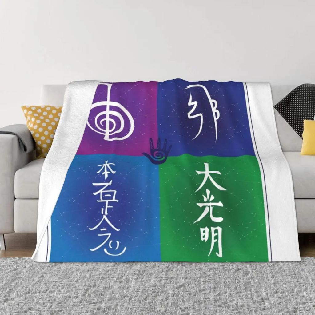 Reiki Symbols Throw Blanket fluffy blanket Thin Blanket Fluffy Soft Blankets Soft Plush Plaid