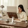 Book Stand for Reading Adjustable Book Holder with 360° Rotating Base Elastic Page Clips Foldable Desktop Riser Stand
