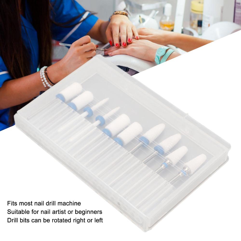 10pcs Ceramic Ceramic Nail Drill Bit Set Nail Surface Polishing And Shaping