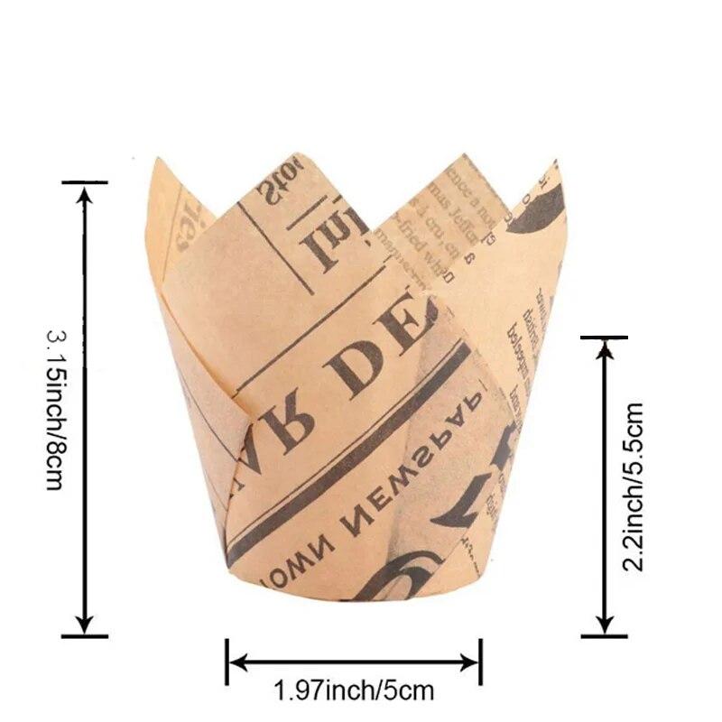 50 шт. бумажные стаканчики для торта «Тюльпан», стаканчики для выпечки, бытовые стаканчики для торта, хлеба, масляная бумага, одноразовые бумажные подносы, стаканчики для выпечки
