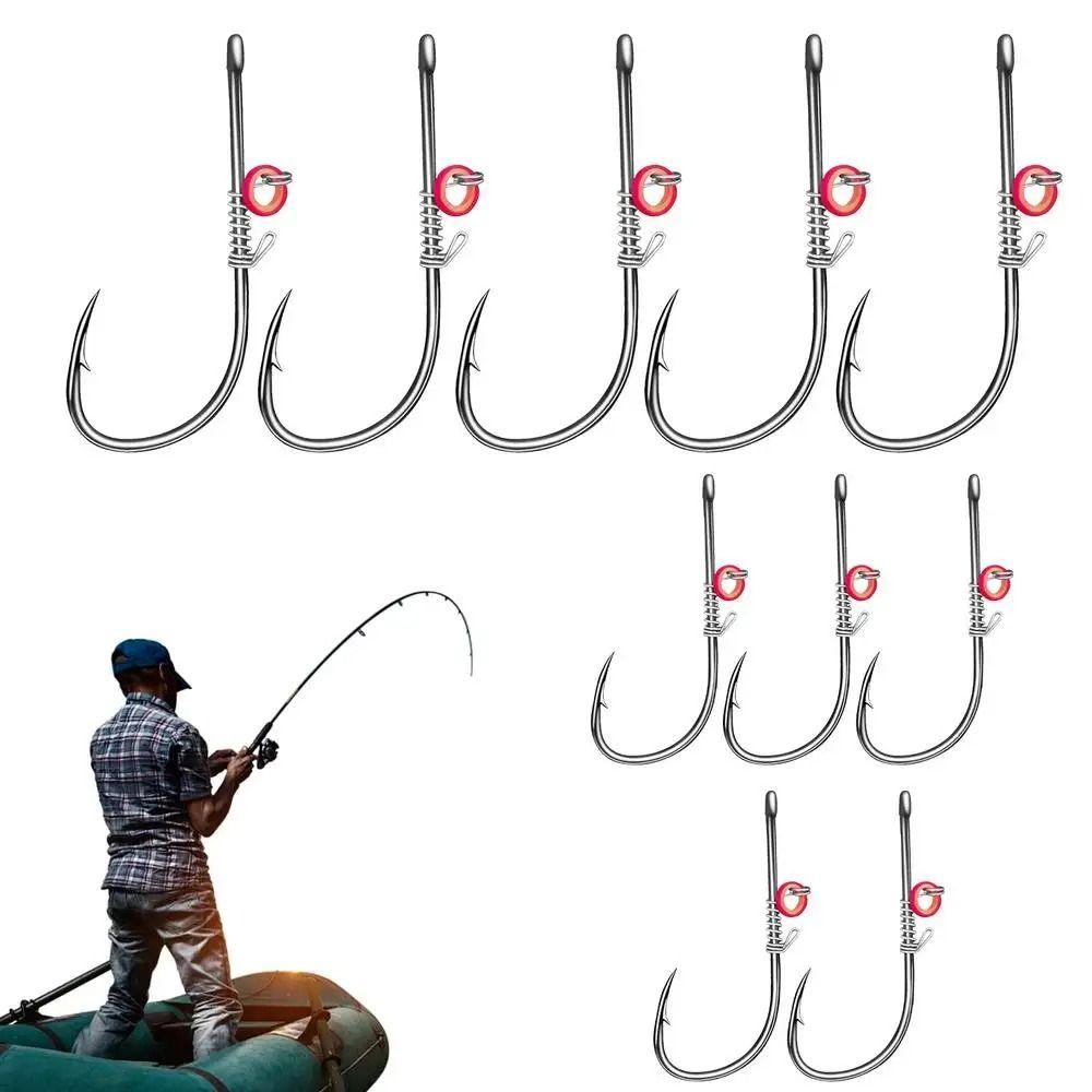 Hanging Spring Live Shrimp Fishing Hooks Carbon Steel Barbed Fishhook Catfish Bass