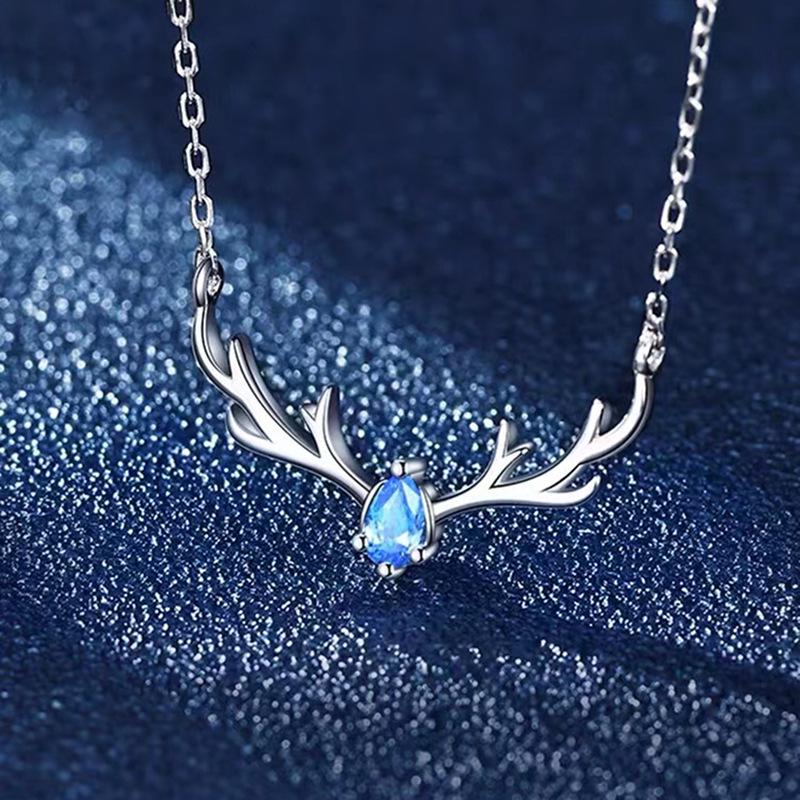 Korean Style Women's Antler Necklace - Simple Mori Clavicle Chain Christmas Gift