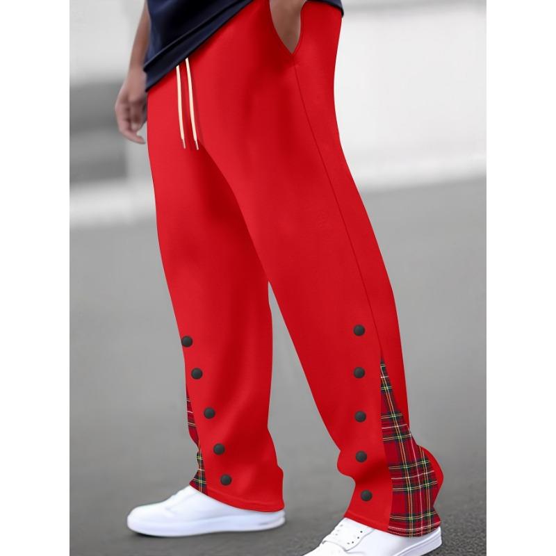 Мужские повседневные брюки Новые спортивные брюки на пуговицах с цветными блоками Стильные