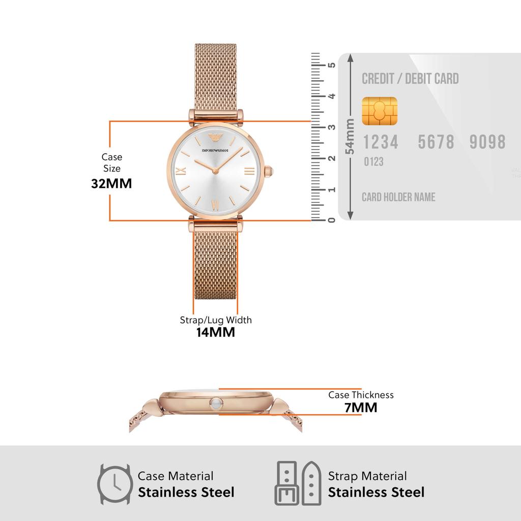 Emporio Armani Аналоговые часы из нержавеющей стали AR1956 Женские