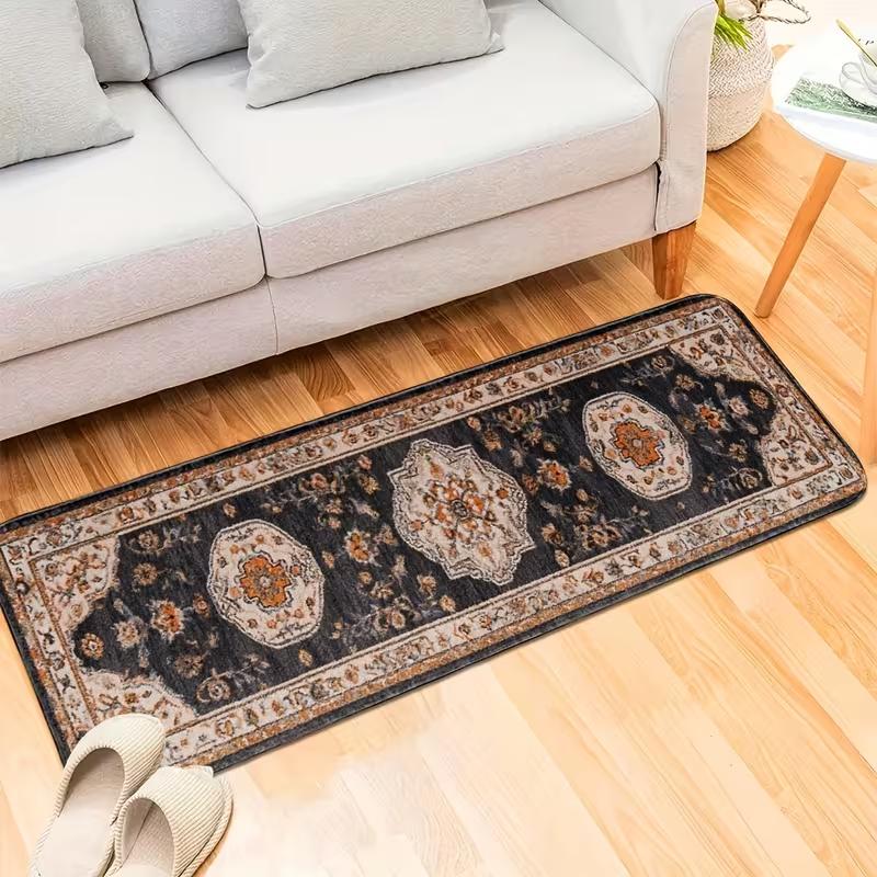 Luxury Marble Geometric Runner Rug Modern Greek Key Print Soft Non-Slip Hallway Carpet Living Room Bedroom Entryway Decor Rug