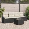 VidaXL 5-Piece Garden Sofa Set with Cushions Black Poly Rattan 3346587