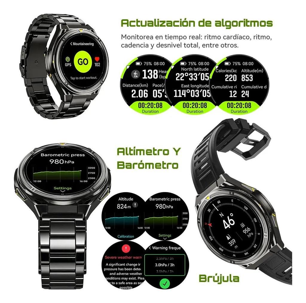 Cubot Смарт-часы GT5, 1,43-дюймовый AMOLED-дисплей, GPS, автономные карты, Bluetooth-звонки, 5 АТМ, автономная музыка, умные часы для мужчин и женщин
