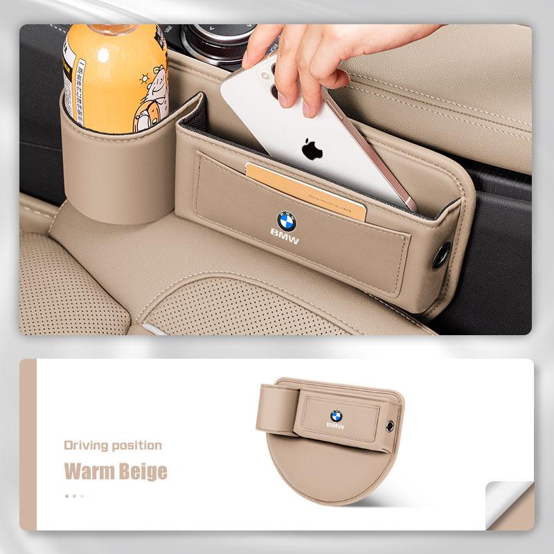 EBGU9 Leather Car Seat Gap Storage Box Cup Holder For BMW X1 X2 X3X5 X4 X6 X7 1 3 5 6 7 Series F40 E60 E90 F10 F15 F20 F30 G20 G30 G38