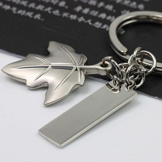 CANADA Letter Carved Maple Leaf Pendant Keychain Key Ring Holder