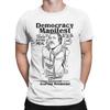 Демократия во всей красе Ем еду Сочное китайское блюдо Футболка 100% хлопок Топы Смешная футболка с коротким рукавом и круглым вырезом