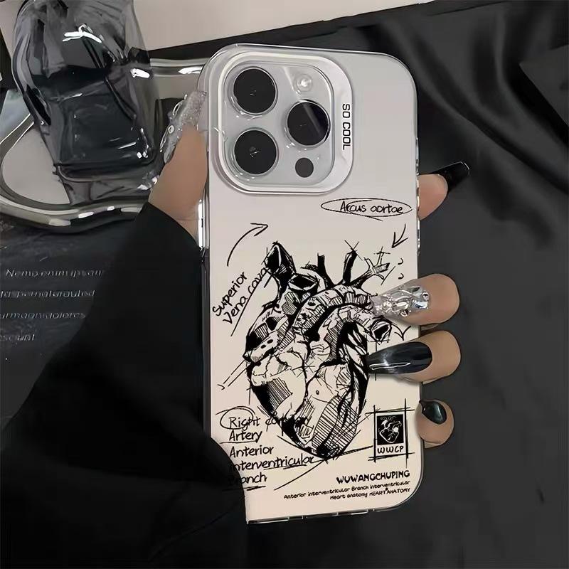 Новый модный бренд сердце подходит для чехла для мобильного телефона iphone17 Apple 16promax/15 противоударный 14pro13/12x