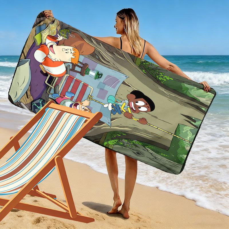 Creek Fun Print Beach Towel, Large Soft Quick Dry Towel for Beach Camping Swimming