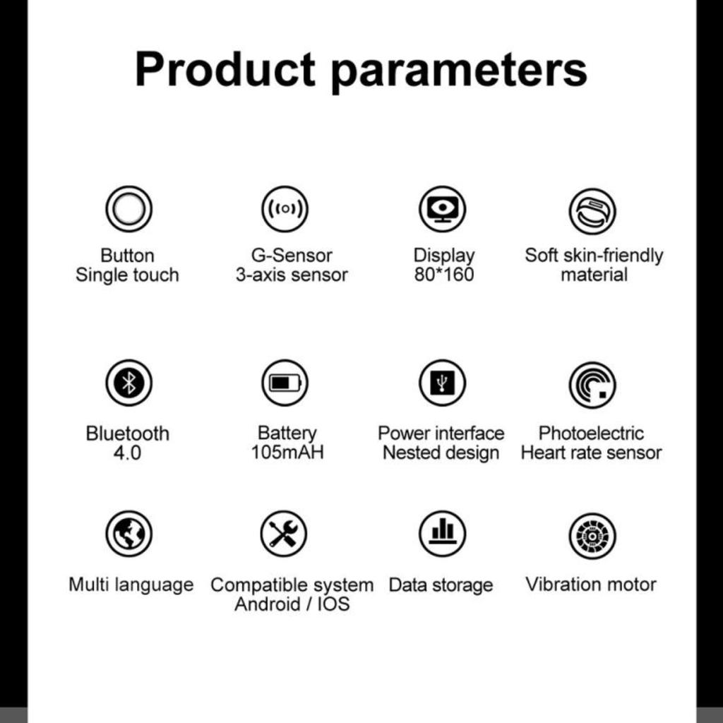 Smart Watch Band 7 Activity Tracker High-Res Bluetooth 5.2,Optical Heart Rate & Blood Oxygen Sensor, 24HR Heart Rate & Sleep Monitor Smart Watch