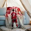 1PC Custom Name Soccer Player Artwork outdooor Flannel blankets Throw Blanket All-Season Throw Gift Bedspread for Couch, Bed, Camping Holiday Birthda