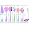 JANKNG Rainbow Tableware Stainless Steel Service Set Soup Spoon Salad Fork Cakecutter Dinnerware Set Dinner Kitchen Flatware Set