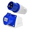 Waterproof 16A/3 Pin Socket&Plug Wall Mounted 220-250V IP44 16A Caravan/Camper