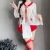 Shrine Maiden Sexy Cosplay Japanese Clothes Yukata White X Red Lingerie Babydoll Erotic Temptation Little Devil Japanese Costume Costume Cute Extreme