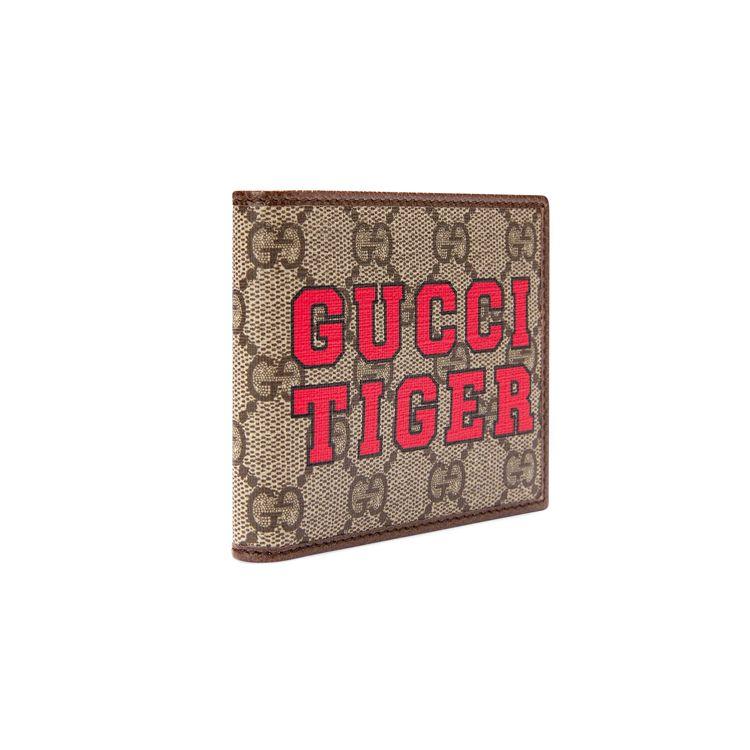 Gucci Винтажный Кошелек С Принтом Логотипа Складной Холст И Кожа Мужской Кошелек Эбеново-Коричневый 671652-US7EC-9396