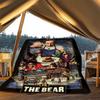 1pc The Bear Movie Outdoor Flannel Blanket, Cozy & Warm Soft Te Playful Design, Napping Camping,