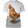 Необычная мужская повседневная футболка с короткими рукавами и принтом петуха на 3D-принте, летние футболки с забавными животными, футболки с круглым вырезом