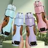 1PC Boxer Dog Head Simple Pet Drawing 750ml Color Plastic Sports Water Bottle Leakproof Flip Straw Lid Suitable for Sports Office Home Use