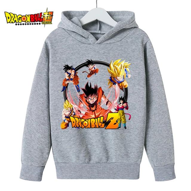 Детские толстовки Dragon Ball Z, весенняя детская одежда 2025 года, модные топы с принтом для малышей, детские пуловеры с круглым вырезом, верхняя одежда для мальчиков 4–14 лет