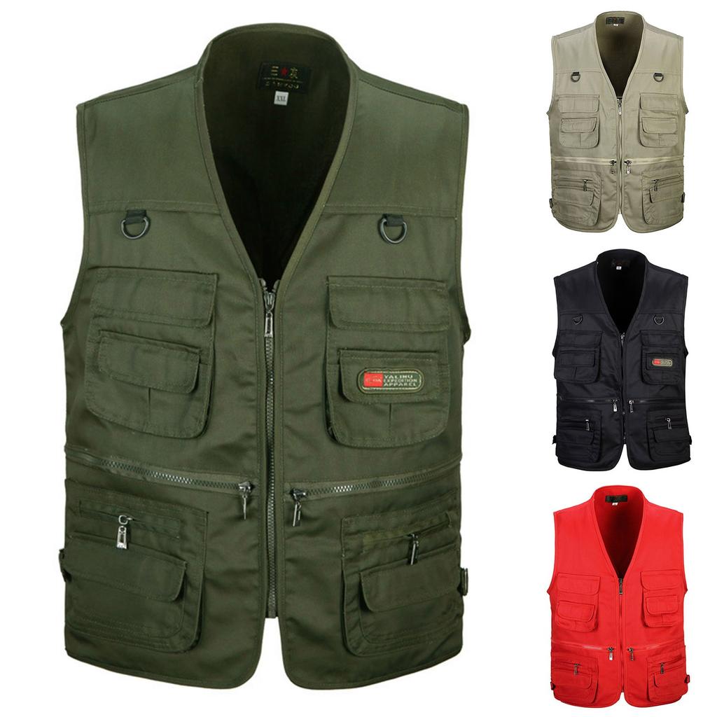 Men's Breathable Outdoor Vest With Multiple Pockets, Sleeveless And Durable Jacket, Camping, Fishing, Hunting, Photography Vest