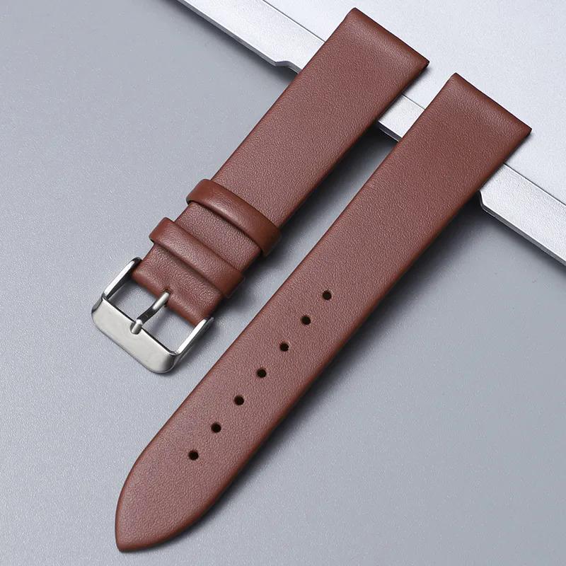 Ремешок для часов из мягкой кожи, ультратонкий ремешок 14 мм, 15 мм, 16 мм, 18 мм, 20 мм, 22 мм, сменный ремешок для наручных часов, ремешки для часов