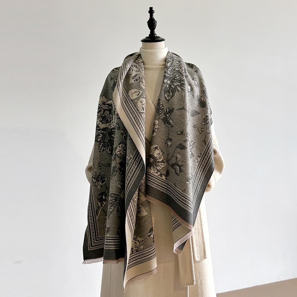 Luxury Winter Faux Cashmere Wraps for Women Warm Scarf Pashmina Shawl Blanket Travel Poncho Stoles