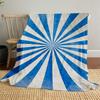 1PC Blue Stripes SunburstOutdoor Flannel Blanket - Soft Plush Decor for Picnics, camping, Bedroom, Playroom, Office, or Lunch Break 1299A