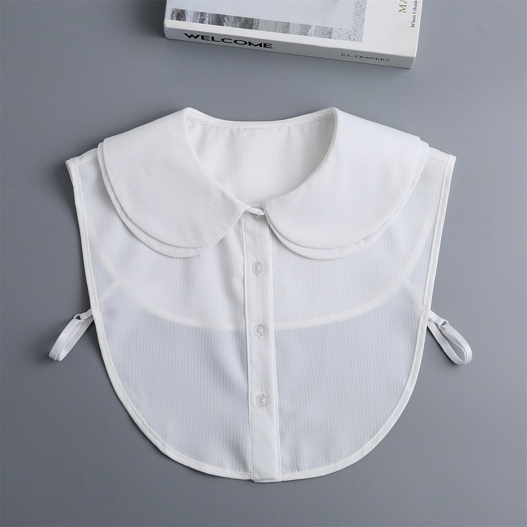 Seconds Become Beautiful Girl Petal Fake Collar Playful Cute White Cotton Shirt Fake Collar