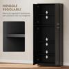 Mobile Minimal Container With 2 Cabinets And Adjustable Shelves In Black Wood 59x31x155 Cm