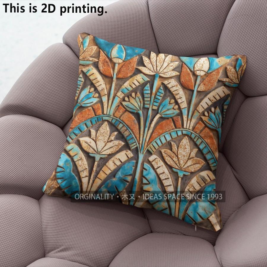 Boho Lotus Floral Throw Pillow Covers Pattern Cushion Cover Suitable for Sofa Bedroom Car Pillow Cover