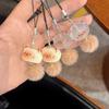 Furry Cute Cartoon Short Phone Charm for Girl Kawaii Cartoon Kitten Keychain Phone Lanyard Earphone Pendant Phone Accessories