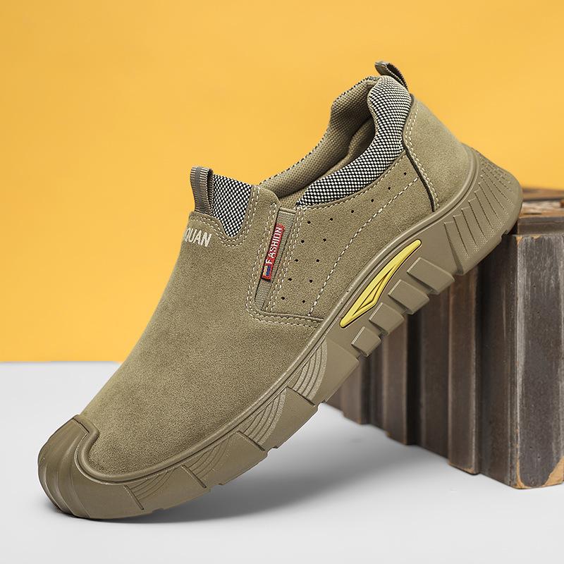 Soft-soled Men's Shoes Autumn New Low-top Labor Insurance Shoes Men's Fashion Wear-resistant Work Shoes Black Versatile Casual Shoes