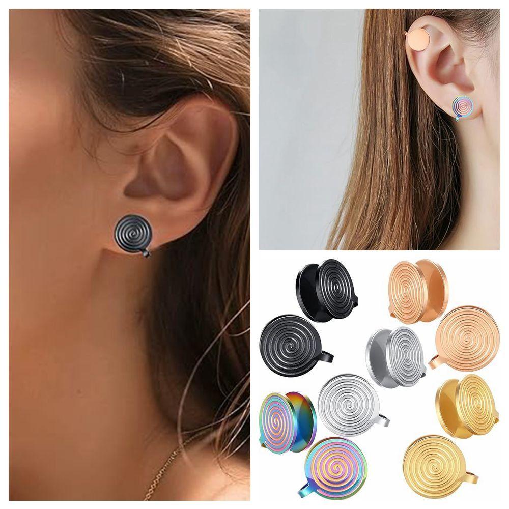 Stainless Steel Keloid Pressure Earrings Non Piercing Earrings Clip On Compression Earring