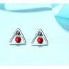 Серьги-гвоздики из стерлингового серебра 925 пробы с геометрическим узором в форме треугольника, модные, в корейском стиле, изящные, гипоаллергенные, женские