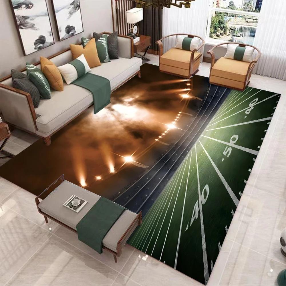 Football Area Rug Soccer Ball Sports Rugs for Living Room Floor Mat,Competitive Games Carpet,Home Decor Non-Slip Carpet for Home