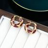 French Circle Oil Drop Earrings Women'S Maillard Style Enamel Color Retro Earrings Light Luxury Niche High-End Ear Accessories