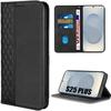 Protective Case - BOOLING - for Samsung Galaxy S25 Plus - Synthetic Leather - Geometric Pattern - Black