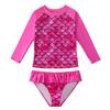 Swimsuit for Girls Two Piece Unicorn Mermaid Swimwear Child Long Sleeves Toddler Infant Baby Girl Bathing Suit Rash Guard Kids